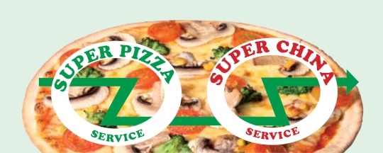 Logo Super Pizza + Super China Service Schwaigern